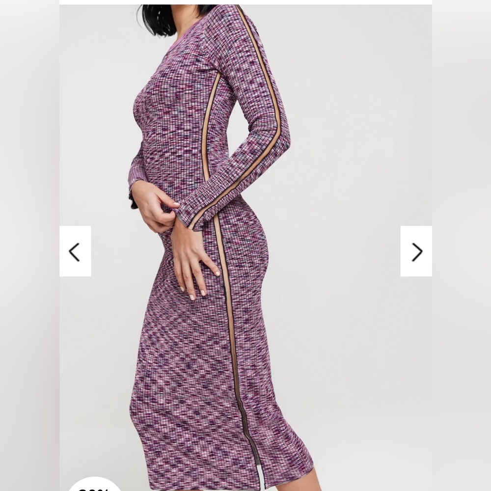 NWT Kada THE SPACE DYE RIBBED SWEATER MIDI DRESS